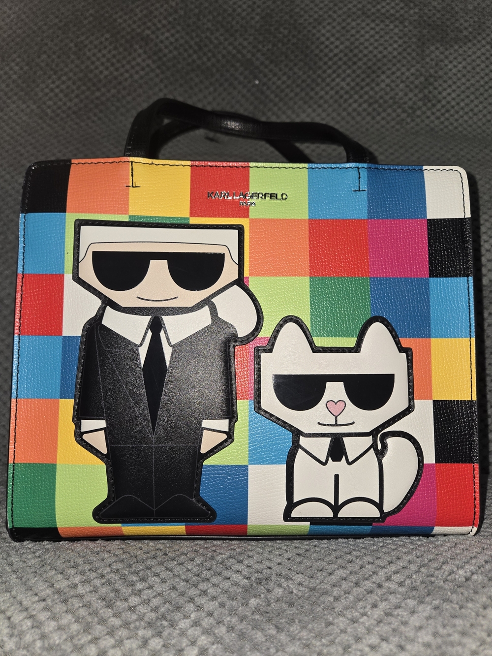 Karl Lagerfeld Men’s Multicolor Graphic Tote Bag